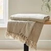Dunelm Natural Cotton Check Throw -Command Shop 30726076