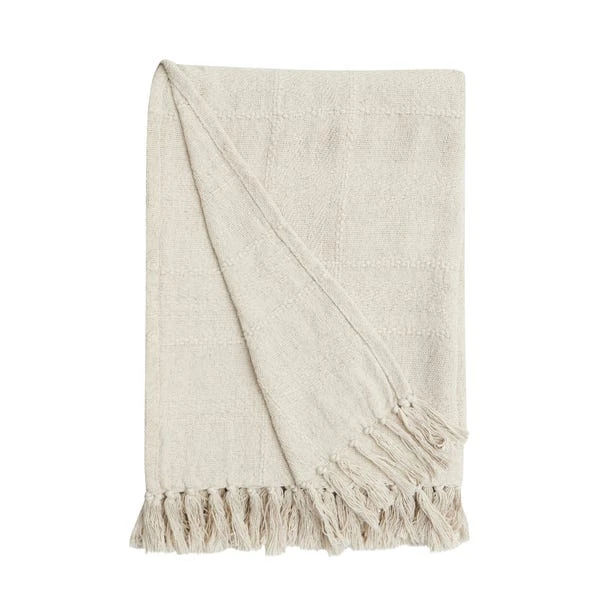 Dunelm Natural Cotton Check Throw 7 Dunelm Natural Cotton Check Throw - Image 5