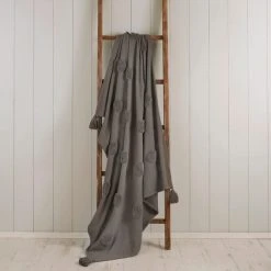 Dunelm Grey Polka Tufted Throw