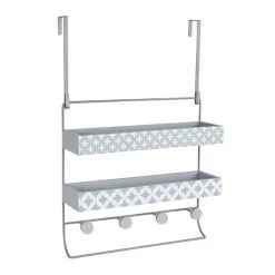 Dunelm Geo Tile Grey Multi Storage Over Door Hooks -Command Shop 30729405 alt01