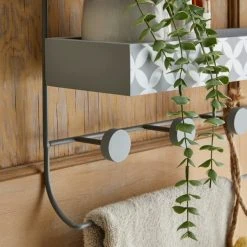 Dunelm Geo Tile Grey Multi Storage Over Door Hooks -Command Shop 30729405 alt02