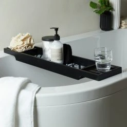 Dunelm Geo Tile Black Bath Rack