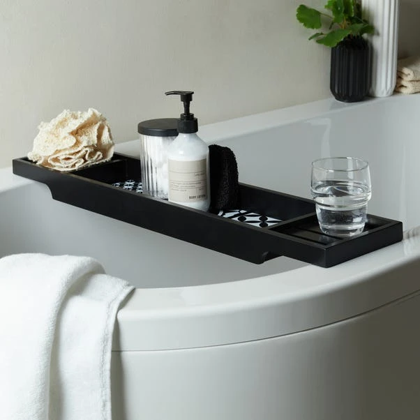 Dunelm Geo Tile Black Bath Rack 3 Dunelm Geo Tile Black Bath Rack