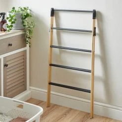 Dunelm Ladder Bamboo Matt Black Indoor Airer 9 Dunelm Ladder Bamboo Matt Black Indoor Airer -Command Shop 30734920 alt02
