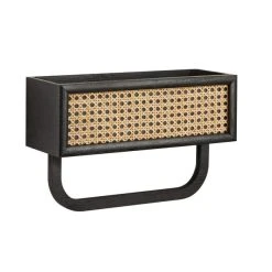Dunelm French Cane Black Towel Rail Shelf -Command Shop 30747341 alt02