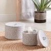 Dunelm Set Of 2 Paper Grey Woven Storage Baskets -Command Shop 30747768