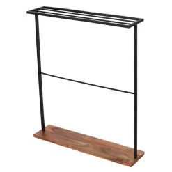 Dunelm Fulton Wood Black Floor Towel Rail -Command Shop 30748009 alt01