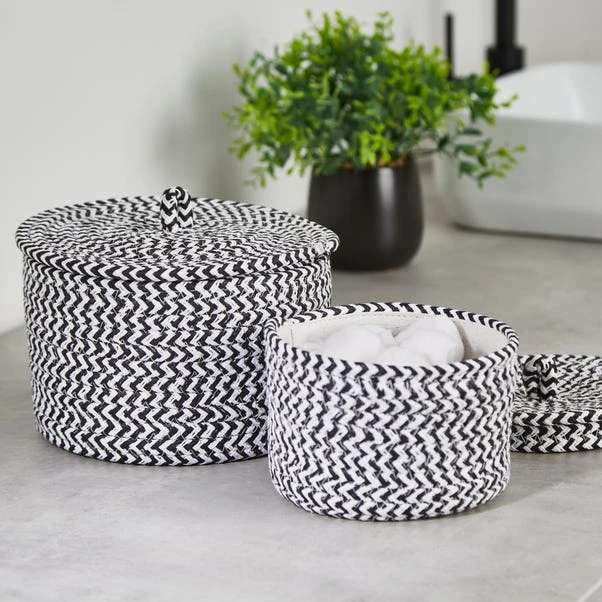 Dunelm Set Of 2 Paper Black Woven Storage Baskets 3 Dunelm Set Of 2 Paper Black Woven Storage Baskets