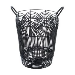 Dunelm Plastic Black Tall Rattan Basket 5 Dunelm Plastic Black Tall Rattan Basket -Command Shop 30754123 alt01
