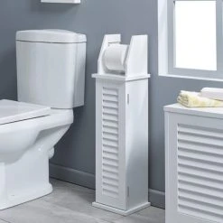 Dunelm Tuscany White Toilet Roll Holder -Command Shop 30764101 alt01