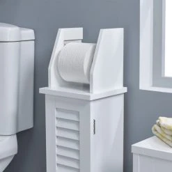 Dunelm Tuscany White Toilet Roll Holder -Command Shop 30764101 alt03