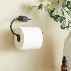 Dunelm Curves Black Toilet Roll Holder