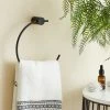 Dunelm Curves Black Towel Ring -Command Shop 30765205