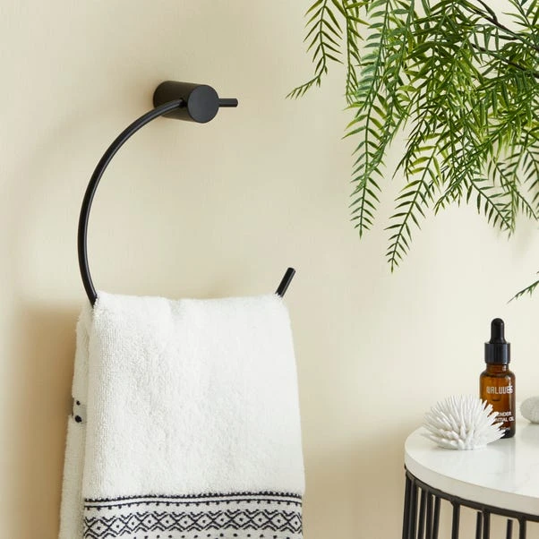 Dunelm Curves Black Towel Ring 3 Dunelm Curves Black Towel Ring