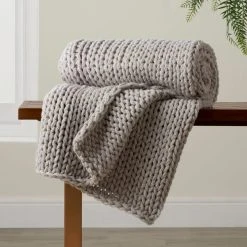 Dunelm Chunky Knit Throw -Command Shop 30766316 alt04