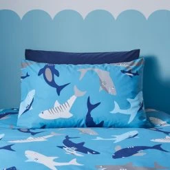 Dunelm Sharks Duvet Cover And Pillowcase Set -Command Shop 30768122 alt02