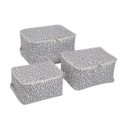 Dunelm Set Of 3 Fabric Storage Bags Dotty White -Command Shop 30769834 alt02