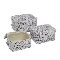Dunelm Set Of 3 Fabric Storage Bags Dotty White -Command Shop 30769834 alt03