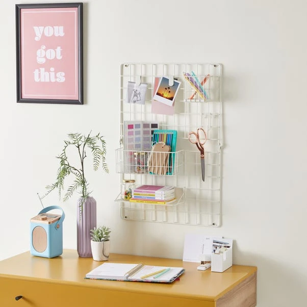 Dunelm Metal Peg Board With Accessories White 3 Dunelm Metal Peg Board With Accessories White