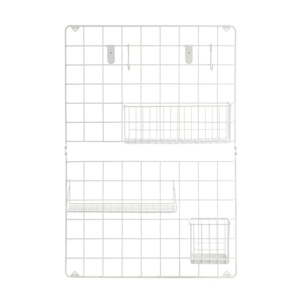 Dunelm Metal Peg Board With Accessories White 4 Dunelm Metal Peg Board With Accessories White - Image 2