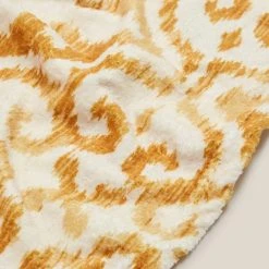 Dunelm Printed Fleece Sitara 130x160cm Throw Old Gold -Command Shop 30771204 alt02