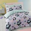Dunelm Lilac Leopard Duvet Cover And Pillowcase Set -Command Shop 30782340