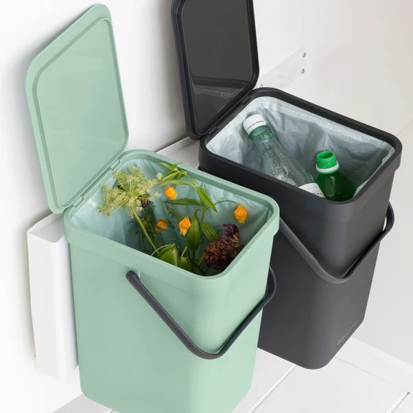 Brabantia Sort And Go Built In Bin 2 X 16L Jade Green Grey 5 Brabantia Sort And Go Built In Bin 2 X 16L Jade Green Grey - Image 3