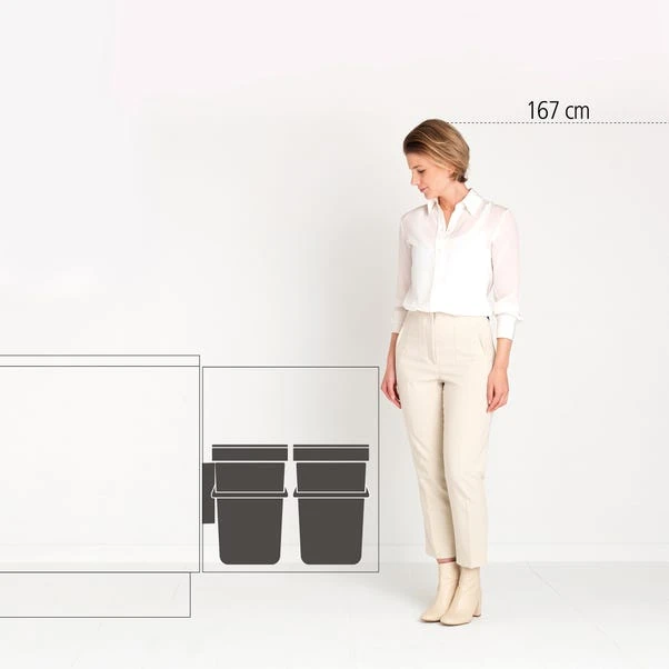 Brabantia Sort And Go Built In Bin 2 X 16L Jade Green Grey 7 Brabantia Sort And Go Built In Bin 2 X 16L Jade Green Grey - Image 5