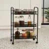 Dunelm Black Mesh 3 Tier Storage Trolley