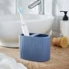 Dunelm Ceramic Ribbed Electric Toothbrush Holder -Command Shop 30797500