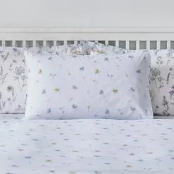 Dunelm Floral Stem Purple Duvet Cover And Pillowcase Set -Command Shop 30798241 alt03