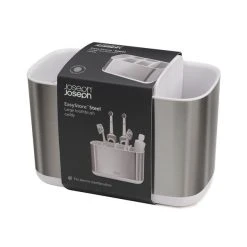 Joseph Joseph EasyStore Steel Toothbrush Caddy Large White -Command Shop 30807019 alt04