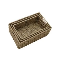 JVL Seagrass Set Of 3 Storage Baskets With Handles -Command Shop 30824537 alt05