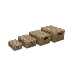 JVL Seagrass Set Of 4 Storage Baskets With Lids -Command Shop 30824540 alt03