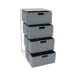 JVL Vichy 4 Drawer Wide Storage Tower -Command Shop 30824572 alt03